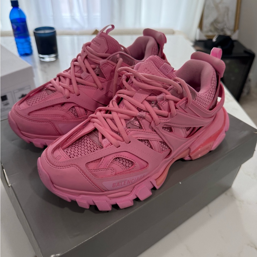 Pink balenciaga track trainer sneakers